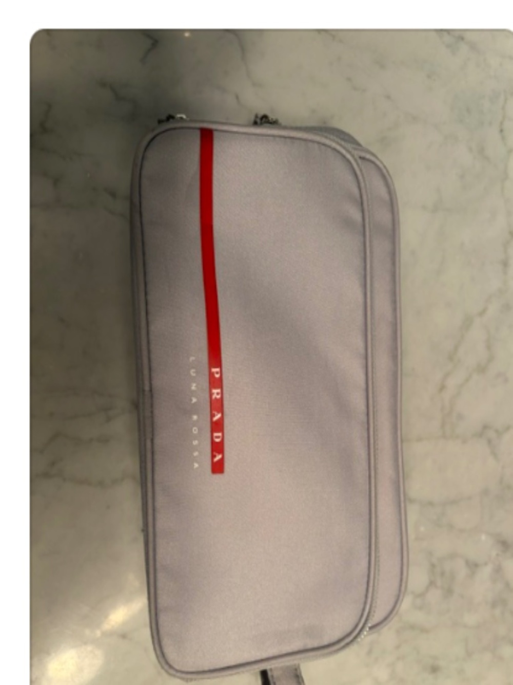 Prada Make Up Toiletry Pouch Bag Grey